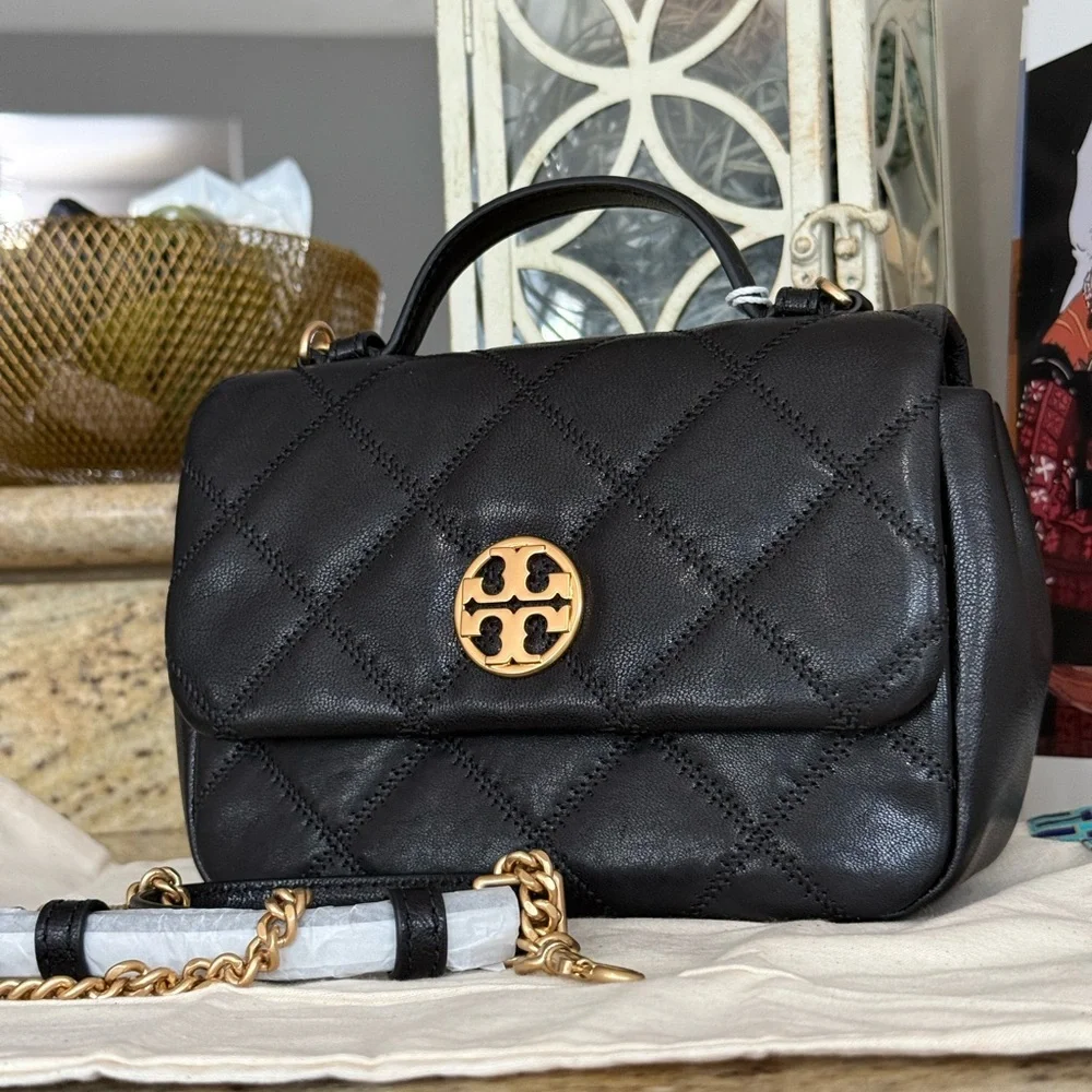 NWT Tory Burch Willa Mini Top Handle Crossbody Shoulder Bag BLACK